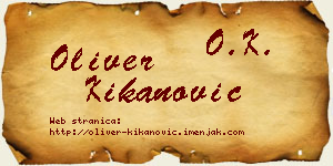 Oliver Kikanović vizit kartica